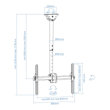 Soporte de techo TooQ LPCE1170TSLI-B 37" a 70" extensible e inclina