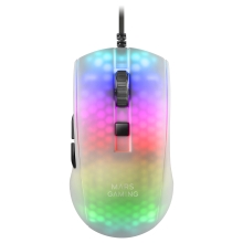 Ratón Mars Gaming MMR translúcido 12800 DPI blanco