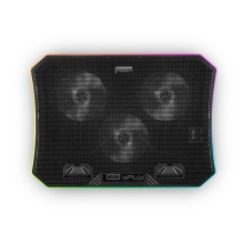 Base refrigeradora Mars Gaming MNBC6 19" con 3 ventiladores + soporte móvil 