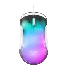 Ratón Mars Gaming MMGlowW RGB 12800 DPI blanco