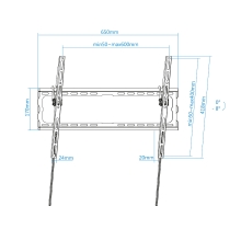 Soporte de pared TooQ LP1081T-B 10-37" a 80" inclinable negro