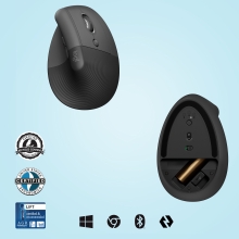 Ratón inalámbrico vertical Logitech Lift 6 botones