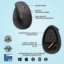 Ratón inalámbrico vertical Logitech Lift 6 botones