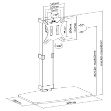 Soporte de mesa Equip 650126 17" a 32" regulable con peana