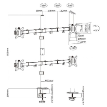 SOPORTE PANTALLA PARA MESA 17" A 32" 4 MONITORES