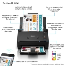 Escáner documental Epson WorkForce ES-500WII A4 dúplex