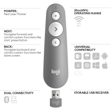 Presenter Logitech Wireless Presenter R500s gris