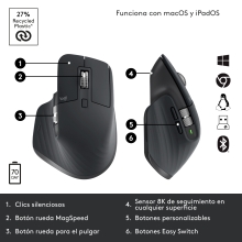 Ratón inalámbrico Logitech MX Master 3S grafito