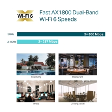 Punto de acceso Wi-Fi 6 TP-Link Omada EAP613 AX1800