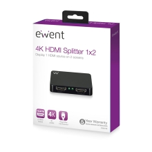 Splitter 4K 2 puertos HDMI Ewent EW3720 alimentado por USB