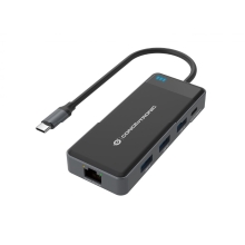 Adaptador USB tipo C Conceptronic 2xHDMI 1xUSB-C PD 100W 3xUSB-A 1xGb RJ45