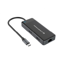 Adaptador USB tipo C Conceptronic 2xHDMI 1xUSB-C PD 100W 3xUSB-A 1xGb RJ45