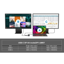 Adaptador USB tipo C Conceptronic 2xHDMI 1xUSB-C PD 100W 3xUSB-A 1xGb RJ45