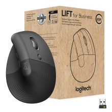 Ratón inalámbrico vertical Logitech Lift 6 botones grafito