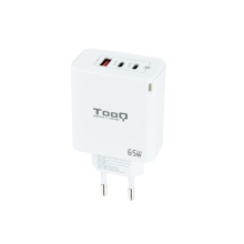Cargador TooQ 2xUSB Tipo C PD + USB-A QC 65W