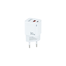 Cargador TooQ USB Tipo C PD + USB-A QC 30W
