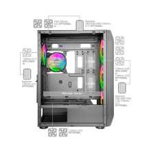 Caja torre E-ATX Mars Gaming MC-KX XXL negro