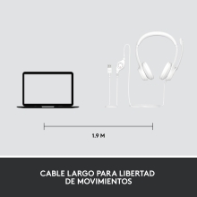 Auriculares Logitech H390 USB blanco