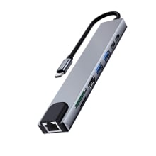 Adaptador Ewent USB Tipo C HDMI 4K 87W 1xUSB-C PD 1x USB-C/ 2x USB-A LAN