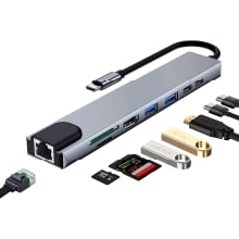 Adaptador Ewent USB Tipo C HDMI 4K 87W 1xUSB-C PD 1x USB-C/ 2x USB-A LAN