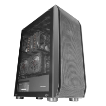Caja torre E-ATX Mars Gaming MC-PRO2 XXL Black, frontal con rejilla, 3+2 ventiladores