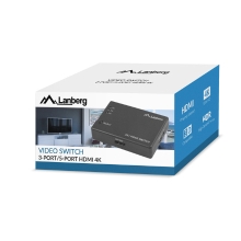 Switch video lanberg 4k - 3 x hdmi - micro usb - negro - control remoto