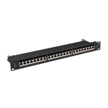 PATCH PANEL LANBERG 24 PUERTOS 1U 19" CAT.7 FTP NEGRO