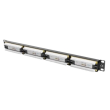 Patch panel lanberg cat.5e utp 24 puertos 1u rack 19" negro
