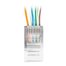 Conector Lanberg Cat.6 UTP 8P8C Pass Through Type, pack de 100 unidades