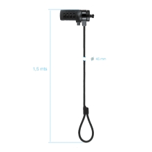 Cable de seguridad de portátil tipo Kensington TooQ con combinación 1.5m