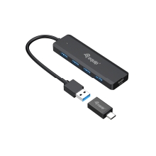 Hub USB Equip Life a 4 puertos USB 3.2, 1 puerto USB-C + adaptador