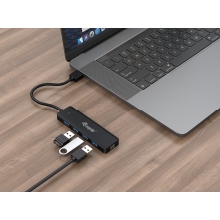 Hub USB Equip Life a 4 puertos USB 3.2, 1 puerto USB-C + adaptador