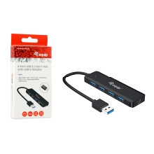 Hub USB Equip Life a 4 puertos USB 3.2, 1 puerto USB-C + adaptador
