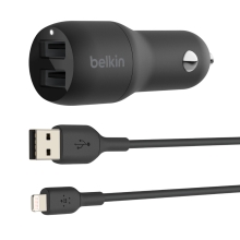 Cargador para coche Belkin 2xUSB-A 24W (12Wx2) negro