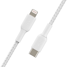 Cable Belkin USB Tipo C macho a Lightning macho trenzado Boost Charge 1m blanco