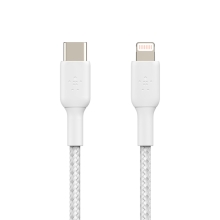 Cable Belkin USB Tipo C macho a Lightning macho trenzado Boost Charge 1m blanco
