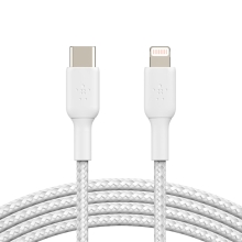 Cable Belkin USB Tipo C macho a Lightning macho trenzado Boost Charge 1m blanco