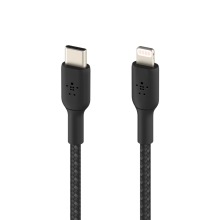 Cable Belkin USB tipo C macho a Lightning trenzado Boost Charge 1m negro