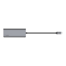 Adaptador USB tipo C Belkin 1xUSB-C Pd 3.0 1xlector Sd 2xUSB-A 3.0 1x1GB Rj45 Pd 100w gris