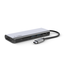 Adaptador USB tipo C  Belkin 1xUSB-C Pd 3.0 2xUSB-A 3.0 1x Jack 3.5 2xlector Sd/MicroSD 1xHDMI 4k Carga 100w