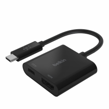 Adaptador Belkin USB tipo C a HDMI + carga 60W negro