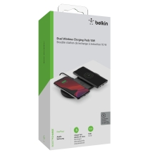 Base de carga inalámbrica doble Belkin 10W Boost Charge negro