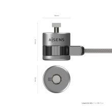 CABLE DE SEGURIDAD CON CERRADURA DE LLAVE PARA ORDENADOR, MONITOR, PORTATIL 1.5MT