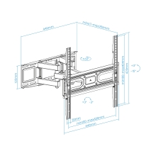 Soporte de pared TooQ LP7846TN-B 32" a 70" con doble brazo extensible