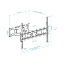 Soporte de pared TooQ LP7866TN-B 37" a 80" con doble brazo extensible