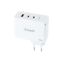 Cargador de pared TooQ 2xUSB-C/PD USB-A/QC 100W con sistema GAN