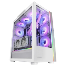 Caja E-ATX Mars Gaming MC-ULTRA doble línea ARGB blanco