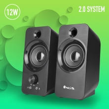 Altavoces 2.0 NGS SB350 12W (2x6W) 3.5mm entrada micrófono