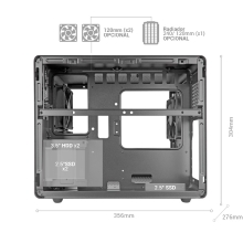 Caja compacta mATX Mars Gaming MCM Pro Cube con 3 ventiladores RGB negro