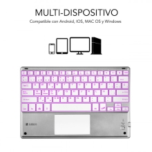 Teclado para tablet Subblim Smart Backlit BT Keyboard Touchpad silver